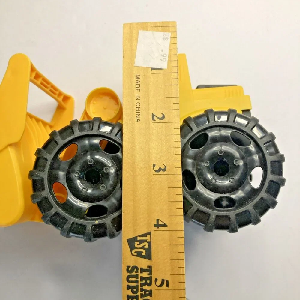 Yellow Plastic Toy Front Loader Construction Vehicle Bulldozer Kids Truck
